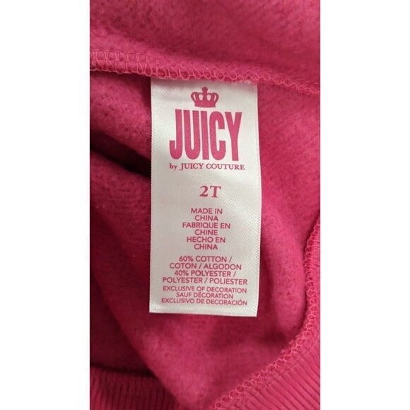 Juicy By Juicy Couture Girls Size 2T Pink Assorted Long Sleeve Pullover Hoodie - Picture 9 of 10